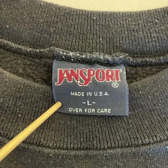 Vintage Jansport Sweatshirt L Black “Orange Coast” College Embroidered Appliqué - Picture 3 of 8